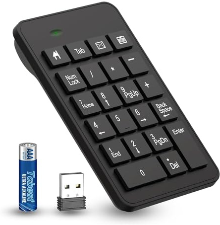 LOONASA Wireless Number Pad with Battery, 23 Keys Numeric Keypad