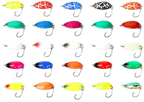 Major Fish XL Forellen Spoon Set Blinker Sortiment Box 25 Stück 3 cm