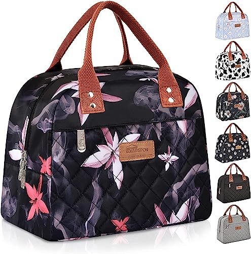 HOMESPON Isolierte Lunchtasche Kühltasche, für Damen Herren Arbeit Picknick | Fronttasche, Seitentaschen, Wiederverwendbar, Arbeit, Picknick, Brotdose