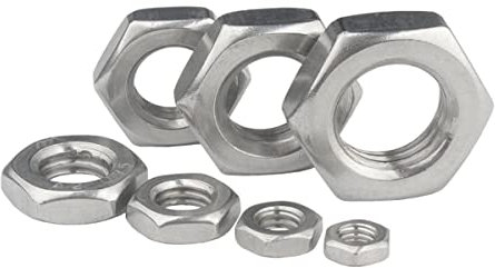 2 Stück M7 M11 M13 M15 M17 304 Edelstahl Sechskantmuttern Sechskant Dünne Feingewindemutter-M7x1.0mmx4mm (2 Stück)