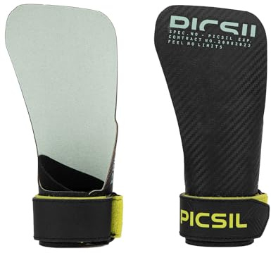 PICSIL Heron Grips – Hybridgrepp 2,1 mm, inkl. handledsband, fungerar med och utan magnesium, aramid & mikrofiber, handskydd för cross‑training och calisthenics (Moonless, G+)