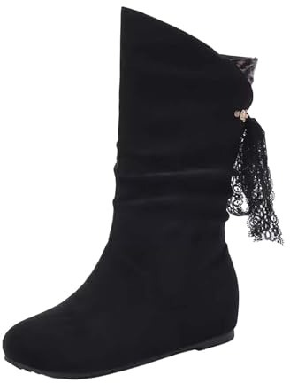 Bottines élégantes en daim pour femme - Bottes western pour femme - Bottes plates à enfiler - Bottes d'équitation - Bottes d'hiver - Bottes d'équitation - Bottes d'hiver - Bottes d'équitation - Bottes