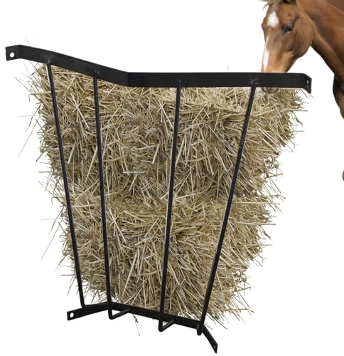FORJAMINT Hay Feeder Blanket Holder,23.3 x 13.2 x 21.7In Corner Wall Hay Rack,Metal Hay Feeder for Horses,Goats,Sheep Farm Indoor and Outdoor Use