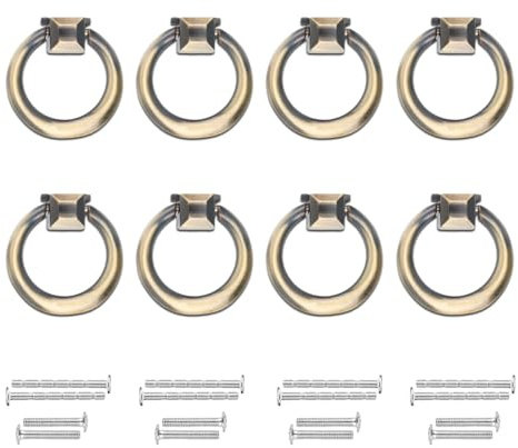 Misuyue 8PCS Schrankgriffe Bronze, Möbelknöpfe Vintage, Antike Stil Schrankknöpfe, Zinklegierung Möbelgriffe für Schublade Kommoden Kleiderschrank