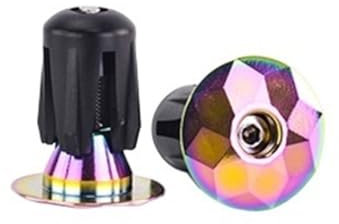 DUANSIYU Steuersatz Kappe 1 Paar Fahrrad Grip End Kappe Aluminium Legierung MTB Lenker Griffe Stecker Griff Bar Kappen for Fahrrad Radfahren Fahrrad Zubehör Stem Cap(Oil Slick)