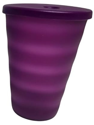 Tupperware Junge Welle Trinkhalmbecher 500 ml Lila XL – Trinkbecher mit Deckel & Strohhalm – BPA-freier Becher für Kinder, Schule, Sport & Freizeit