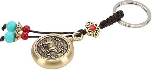 Theaque Porte-clés avec douze signes du zodiaque chinois, breloque animal du zodiaque, porte-bonheur, cadeau