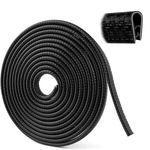 Kantenschutz für Bleche, 10m Autotür Kantenschutz, U-Form Kantenschutz Gummi, Autotürschutz, Autokantenverkleidung, Kantenschutzprofil für Auto, SUV, MPV, Türen, Kofferraum, Motorhaube (Schwarz)