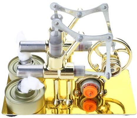 Stirling Modèle de moteur double moteur Expérience Modèle de moteur Jouet éducatif Générateur d'électricité statique Générateur d'électricité