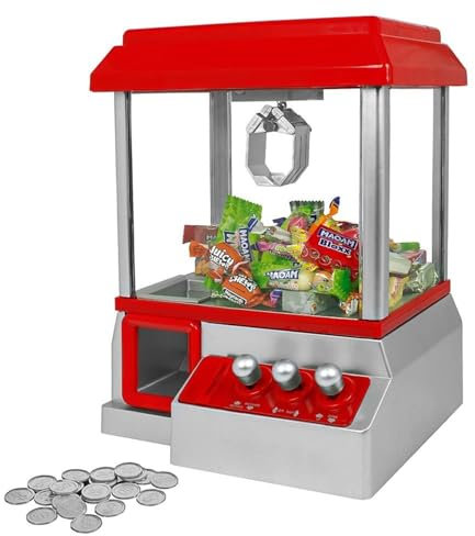 Mikamax – Candy Grabber – Machine à Bonbons – Sweets Machine for Home – Mini Fair Game Machine – Rouge – Machine à Pince