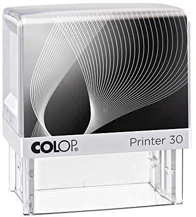 Colop Printer 30 Firmenstempel personalisiert, 47x18 mm, 5 Zeilen, Schwarz | Adress- & Firmenstempel mit Wunschtext – 5 Zeilen für die komplette Anschrift, selbstfärbend, Kissen wechselbar
