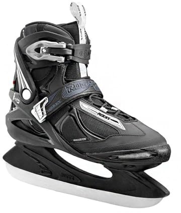 Roces Men's Adult Sport & Leisure Stainless Steel Hockey Blade ICY 3 Ice Skates w/Thermal-Insulation Liner & Laces, Power Strap & Microadjustable Memory Buckle Closure, Black/White, 9, (42EU)