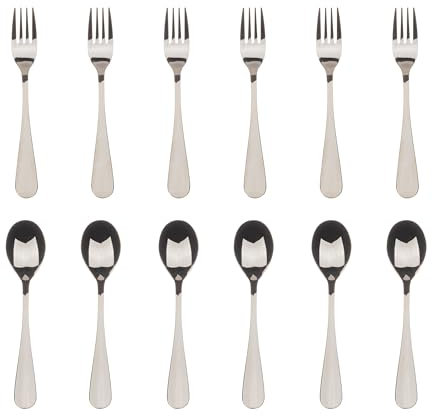 Set 12 piezas para postre color plata Bergner coleccion Munich