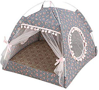 Tragbares, faltbares Hundezelt, Katzenhausbett, für den Außenbereich, wasserdicht, für Sommer, Strand, Sonnenschutz, Haustier, Unterschlupf für Reisen, Camping, Auto, Größe XL, Dunkelgrau