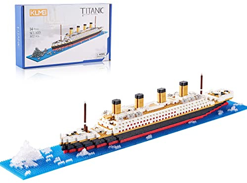 Titanic Building Block Set, Micro Building Briks Cruise Ship Model Kit with Detailed Iceberg Scene, Creative Collectible Gift for Adults and Teens ( 1872PCS )