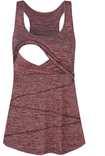 Joymom Maternity Summer Nursing Tank Tops, Breastfeeding Shirts for Women Sleeveless Postpartum Tunics Activewear Nursing Blouses XL