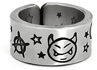 PAIHUIART Ring Ringe Damen Bijouterie Frauen Schmuck Farbe Vintage Dämon Ring Für Frauen Männer Stern Frieden Schmuck Antike Knuckle Ring Paar Modelle Geschenk