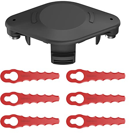 XIJIANG A6481 A6485 Tête Double Lames Dentelées pour Coupe-Bordures, Dresse-Bordures - Spéciale Herbes Hautes/Épaisses Compatibles Black+Decker STC1820 STC1840 et Bobine de Fil A6481 A6485,6 Lames
