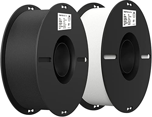 Creality Ender PLA 3D Printer Filament 1.75mm, 2KG Spool (4.4lbs), Dimensional Accuracy +/-0.03mm, No Clogging & Bubbles, Fits for Most FDM 3D Printers (1KG Black+1KG White)