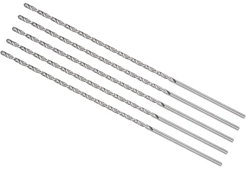 CoCud 5Stk Mini Spiralbohrer Bohrer 2mm Bohrer Durchmesser Spiralbohrer Bit | Schnellarbeitsstahl, 120mm Gesamt Länge, für Metall Plastik und Holzarbeiten