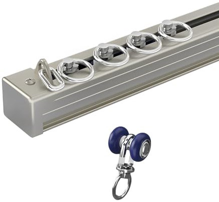 PQPQLI Robuste Vorhangschiene - Aluminium-Gardinenschiene Raumteiler Für Wohnmobilvorhänge - Vorhangstange Für Schränke, Fenster, Kleiderschrank(Champagne D,3m/10FT/2 * 150cm)