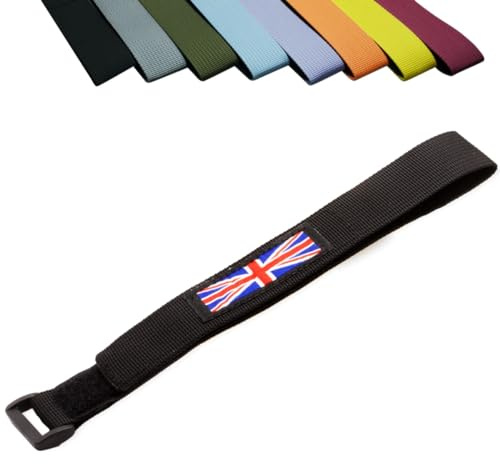 GreVeloro Klettband Haltegurt für Brompton Faltrad und andere Falträder, zur Fixierung Hinterrad am Hauptrahmen, UK-Flagge Union Jack Design, Klettverschluss-Gurt