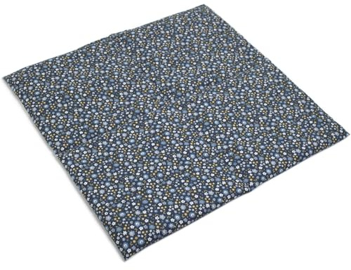 Rapssamenkissen 40x40cm 4-Kammer XXL Bio Stoff Blümchen-blau - Wärmekissen - Körnerkissen