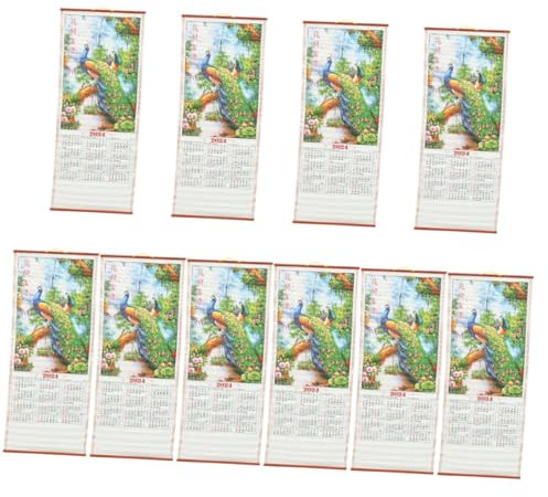 NUOBESTY 10stücke Chinesischer Wandkalender Im Drachen-design Traditioneller Hängender Kalender Für Heimdekoration Mit Festtagsatmosphäre Und Spiritueller Bedeutung
