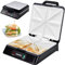 Syntrox Keramik Sandwichmaker Quorn | Sandwich Toaster | Thermostat | Antihaft, 2000 Watt, Keramikplatten, Küchengeräte, Edelstahlabdeckung, Sandwich Zubereitung