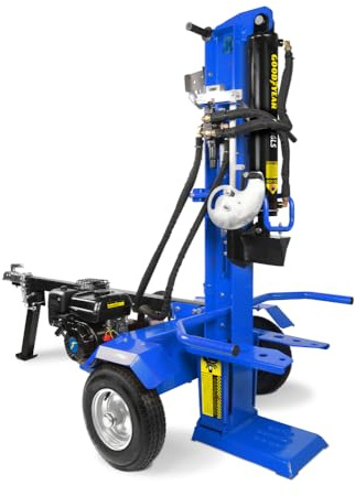 Goodyear - Astilladora de Troncos Gasolina 7 HP 212cc, Hidráulica 26 Ton, Multiposición Horizontal/Vertical, Corte hasta 610 mm, Motor 3600rpm, Ruedas 16, Depósito aceite 25 L, Retorno rápido 12 s