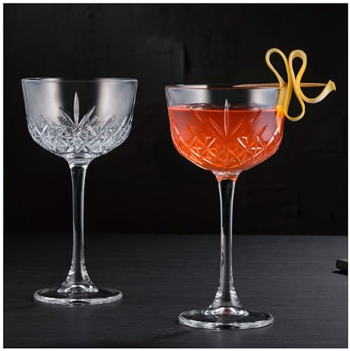 Topkapi Tiki Glas Coupe │ Tiki Cocktailgläser Partygläser │ Exzellent für Cosmopolitan, Daiquiri, Gibson, Rob Roy │ Tiki Bar Serie │~170 ml │ Spülmaschinenfest │ 4 Stück