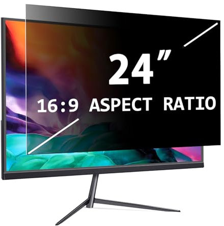 PYS Filtre de Confidentialité pour Ecran PC 24 Pouces 16:9, Protecteur d'écran Anti Espion, Anti-Lumière Bleu Film, Amovible Filtre de Confidentialité