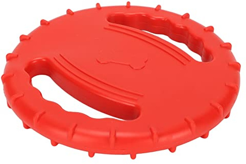 Akozon Disco Volador para Perros TPR Flexible Alivio del Estrés Chirriante Diseño Hueco de 2 Lados Disco Volador para Entrenamiento de Mascotas para Perros Grandes Disco Volador para