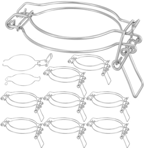 Alipis 10 st konserveringsglas trådkonsolhandtag, bred hals, glasspänne, glastrådklämmor, behållare, fästhållare, reservboll, pintglastillbehör