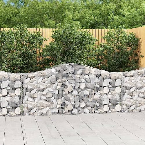 FUDUGEHMIOFWFJJ zinkwanne groß XXL,blumenkübel,Gabionen mit Hochbogen 7 STK. 200x30x80/100 cm Verzinktes EisenGeeignet für Garten, Terrasse, Schlafzimmer, Wohnzimmer