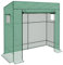 Outsunny Invernadero Pequeño con Ventanas de Malla y Puerta con Cremallera Invernadero para Cultivar Tomates Plantas Flores 196x77x197 cm Verde