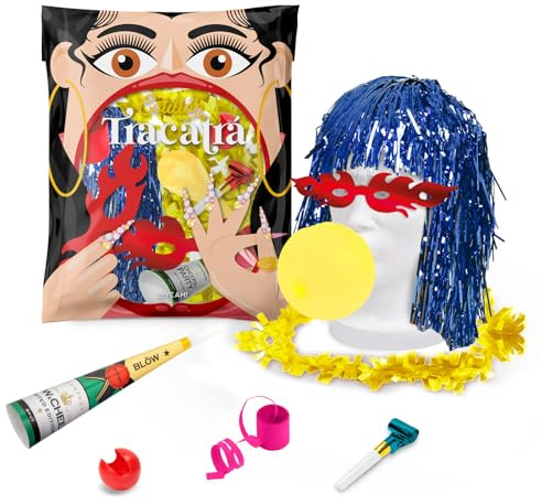 OH YEAH - 10 Bolsas de Cotillón 8 Piezas - Bolsa de Cotillón Tracatrá Nochevieja - Nochevieja - Cotillón Fin de Año - Fiesta Fin de Año - Decoración Fiesta - Accesorios Nochevieja - DISEÑO Unico