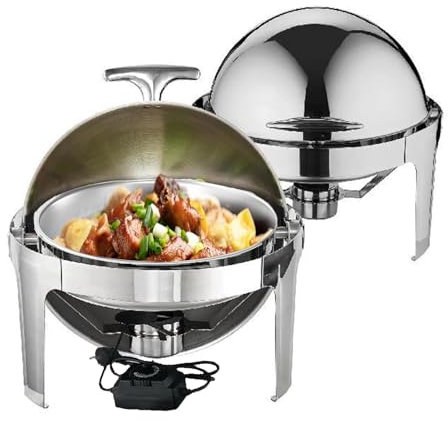 Stainless Steel Electric Heating Buffet Stove for Household/Commercial Use with 180° Opening and Closing Flip Cover - 6L Small Chafing Dish