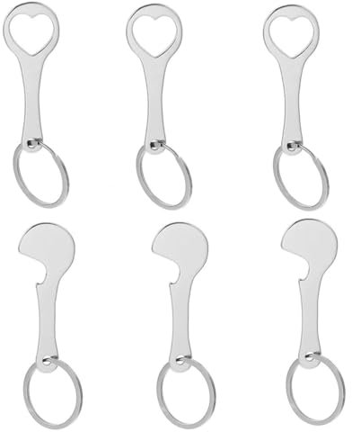 Naisfei 6 piezas de acero inoxidable para carrito de la compra, removedor de carrito de la compra, llavero de aleación de aluminio, carrito de compras, carrito de la compra, supermercado, tienda de