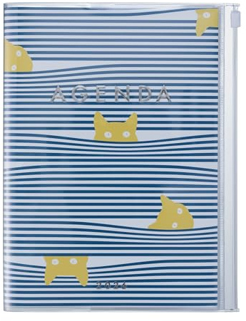 MARK'S 2025/26 Taschenkalender, A5 Cats, Navy: Von September 2025 bis Dezember 2026