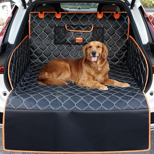 KYG Housse de Protection Couverture de Coffre Imperméable Protection Coffre Voiture avec Protection de Pare-Chocs Longue Protege Coffre Voiture Chien Résistant Aux Rayures 215x110cm