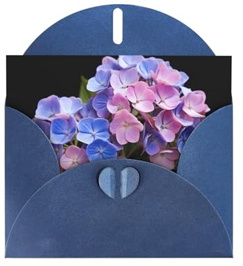 Blue KVCBUYK Carte de vœux imprimée hortensia en papier nacré haut de gamme pour diverses occasions
