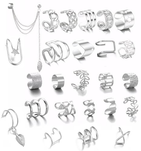 Belligern Ear Cuff No Piercing 27 Pcs Ear Cuffs No Piercing, Ear Cuffs Clip on Earings Ear Cuff No Piercing, Clip on Earrings Women Suitable for Daily Casual Wear for People Without Piercings