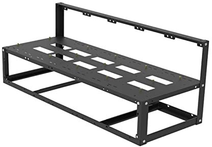 Open Air Mining Rig-Rahmen – stabiles Miner-Rack für verbesserte GPU-Kühlung, 8-GPU-Stahl-Mining-Gehäuse für Kryptowährung, einfache Montage, Motherboard-Halterung, offenes Rahmen-Computergehäuse für