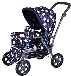 Knorrtoys 16643 – Cochecito Doble para muñecas Big Twin – Star Blue Pink