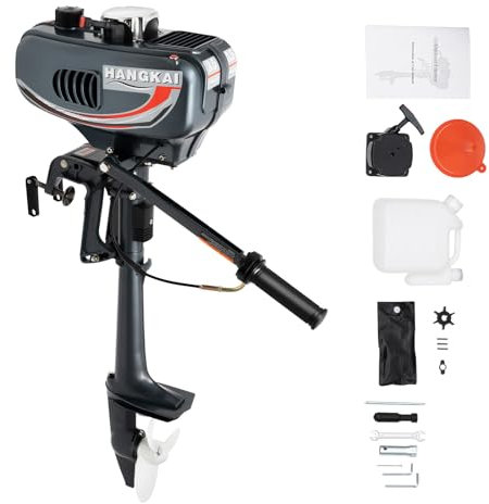 Motor Fueraborda de 2 tiempos 3.5 CV,Motor de gasolina fuera de borda,49CC Barcos Hinchables, Barcos de Pesca, Motor de Barco,CDI,Mitad RefrigeracióN por Agua, Mitad RefrigeracióN por Aire
