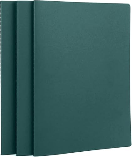 Yarotm Notizheft A4 Dotted - 3 Stück Gepunktet 5mm Notebooks Dunkelgrün - 80 Seiten Notizblock A4 21x29.2cm - 100GSM Papier Punkte Heft Softcover - Notizbuch Schreibheft