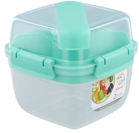 heavenlife Lunch Box, Boite Repas en Plastique, 1400 ML Boîte à Déjeuner, avec Compartiments, sans BPA, Fourchette et Cuillère pour Picnic, Travail
