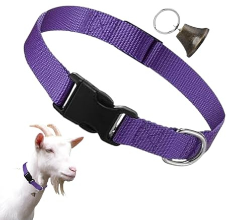 Arnés para Cabras Juego de Collares de Nylon Ajustables para Ovejas | Campana De Pastoreo Para Evitar Pérdidas En Vacas Mascotas Cabras Rebaños Entrenamiento Animal En Ranchos Ganado Pastos