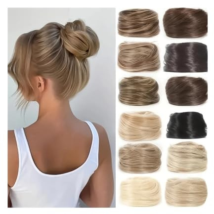 ZENY896V Haarteil Mit Gummiband Echthaar-Dutts, Pferdeschwanz, Haarteil, brasilianisches Haar, Scrunchies, Hochsteckfrisuren, Donut-Chignon, Haarverlängerungen Unordentliches Haarteil(27T613)
